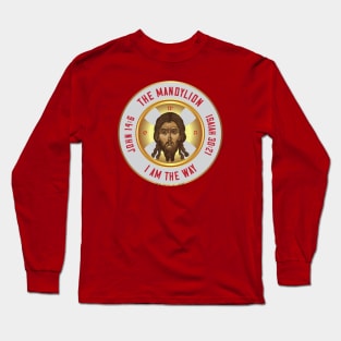 Mandylion Icon -white Long Sleeve T-Shirt